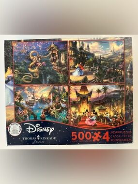 Disney Thomas Kinkade 4-Pack Puzzle Set - Multicolor